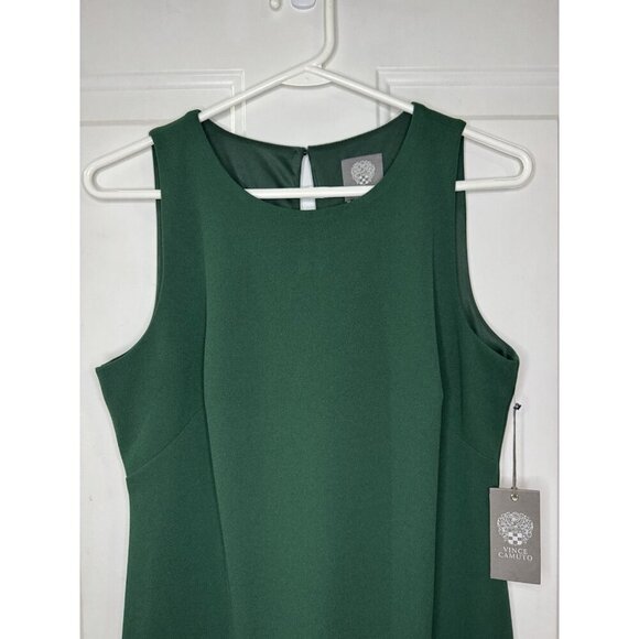 NWT VINCE CAMUTO Green Sequin Lined Stretch Sleeveless Sheath Dress Sz 6 $148 - Picture 7 of 10